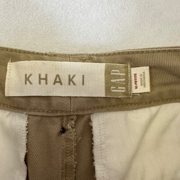 Gap Womens Pleated Iconic Wide Leg Khaki Cropped Pant Size 10P NWT Preppy Safari - Picture 3 of 14